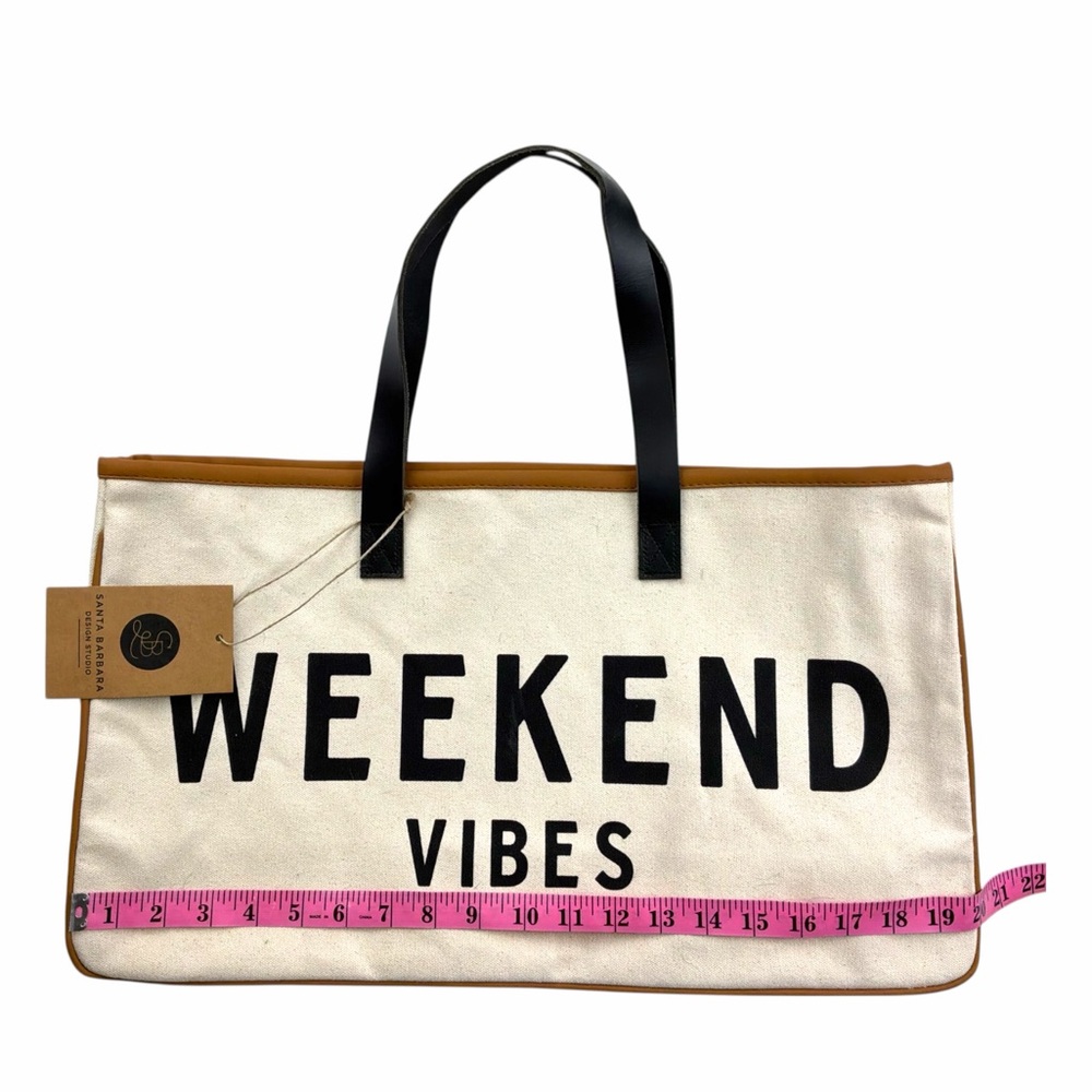 NWT Santa Barbara Design Studio WEEKEND VIBES Canvas Tote Bag - Picture 4 of 6
